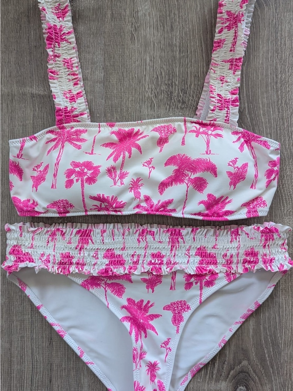 Vineyard Vines Pink Palm Print Two-Piece Bikini